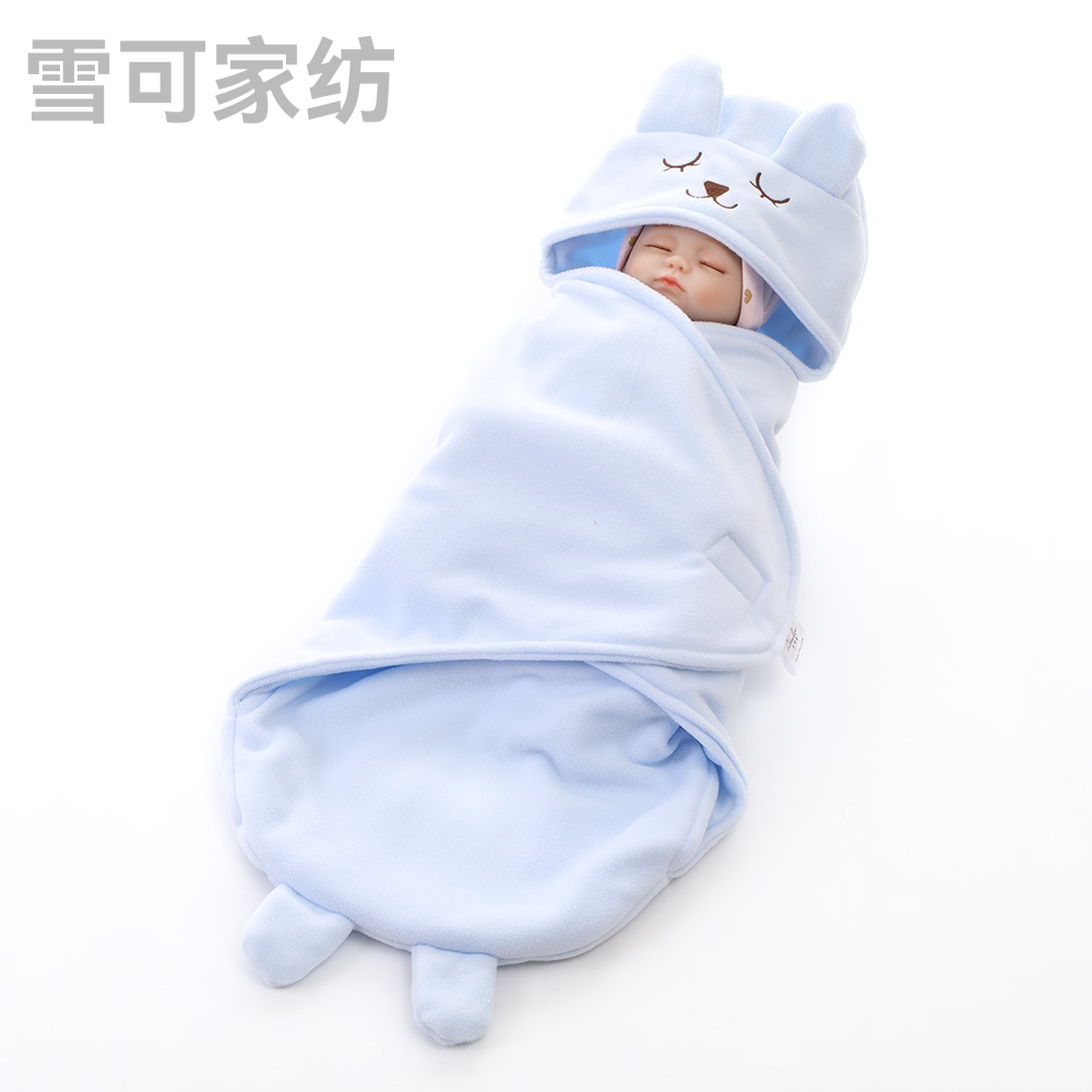 Foreign Trade Newborn Cartoon Swaddling Sleeping Bag Super Soft Autumn and Winter Children Sleeping Bag Hug Blanket