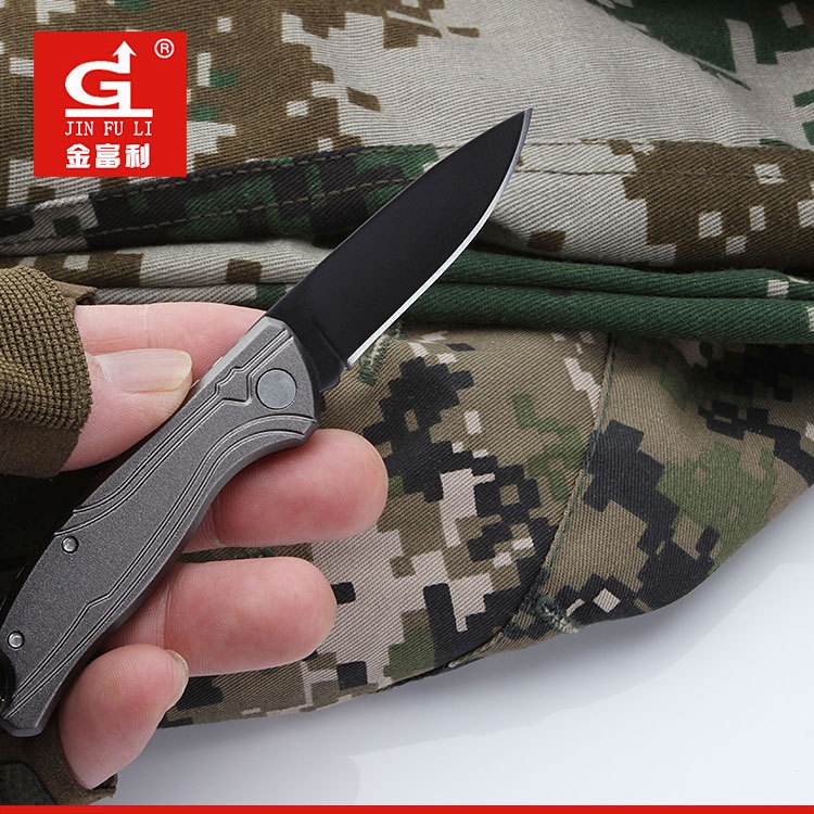 New Mini Aluminum Handle Folding Knife Stainless Steel Outdoor Survival Folding Knife Portable Lockless Pocket Knife