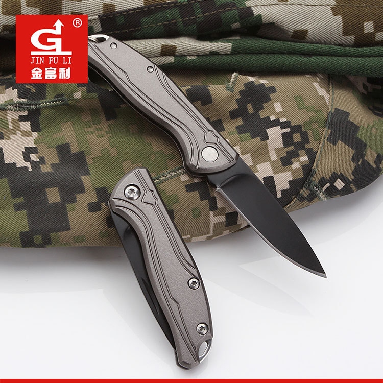 New Mini Aluminum Handle Folding Knife Stainless Steel Outdoor Survival Folding Knife Portable Lockless Pocket Knife