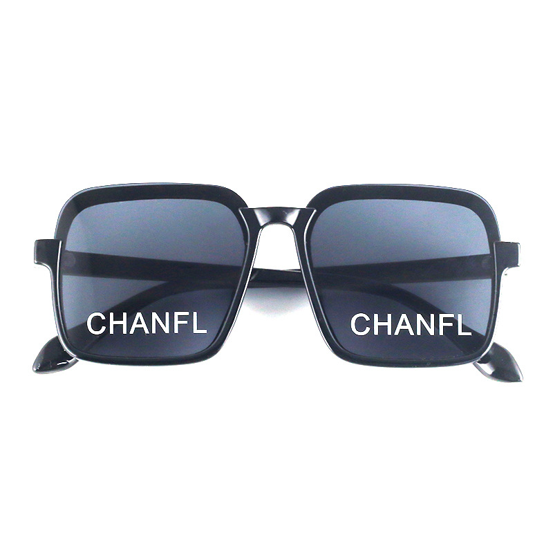 Kids Sunglasses Parent-Child Personalized Printed Letters Logo UV-Proof Sunglasses Half-Frame Sun-Proof Face-Covering Fashionable Glasses