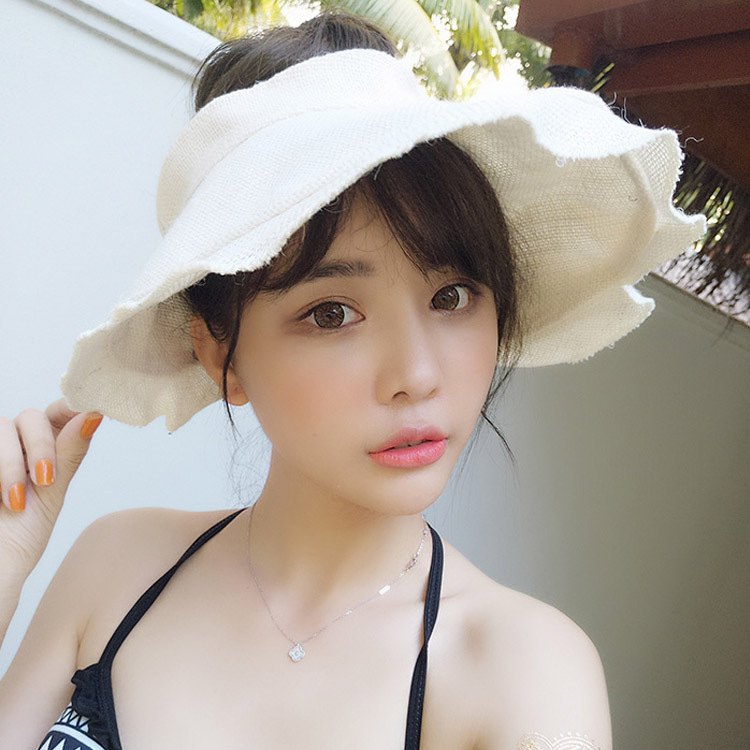 Korean Linen Foldable Hat Female Summer Sun Protection UV Protection Air Top Sun-Proof Big Brim Sun Hat Cover Face Korean Linen Foldable Hat Female Summer Sun Protection UV Protection Air Top Sun-Proof Big Brim Sun Hat Cover Face