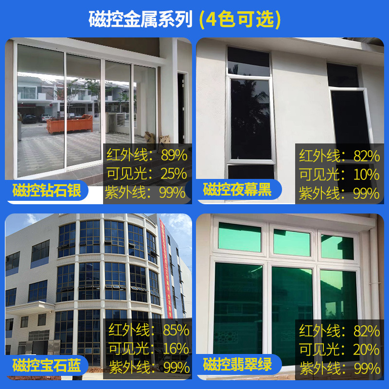 Sunscreen Heat-Insulating Film Glass Film One-Way Viewing Window Stickers Window UV-Proof Shading Sunshade Window Film Peep-Proof