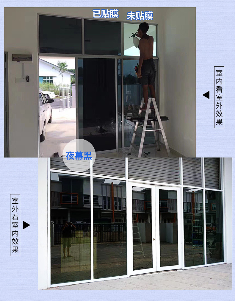 Sunscreen Heat-Insulating Film Glass Film One-Way Viewing Window Stickers Window UV-Proof Shading Sunshade Window Film Peep-Proof Sunscreen Heat-Insulating Film Glass Film One-Way Viewing Window Stickers Window UV-Proof Shading Sunshade Window Film Peep-Proof