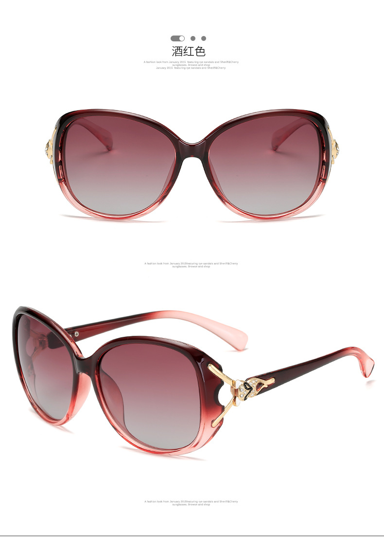 Factory New Fox Head Diamond Polarized 8842 Sunglasses Women's Fashionable Sunglasses UV-Proof Sunglasses