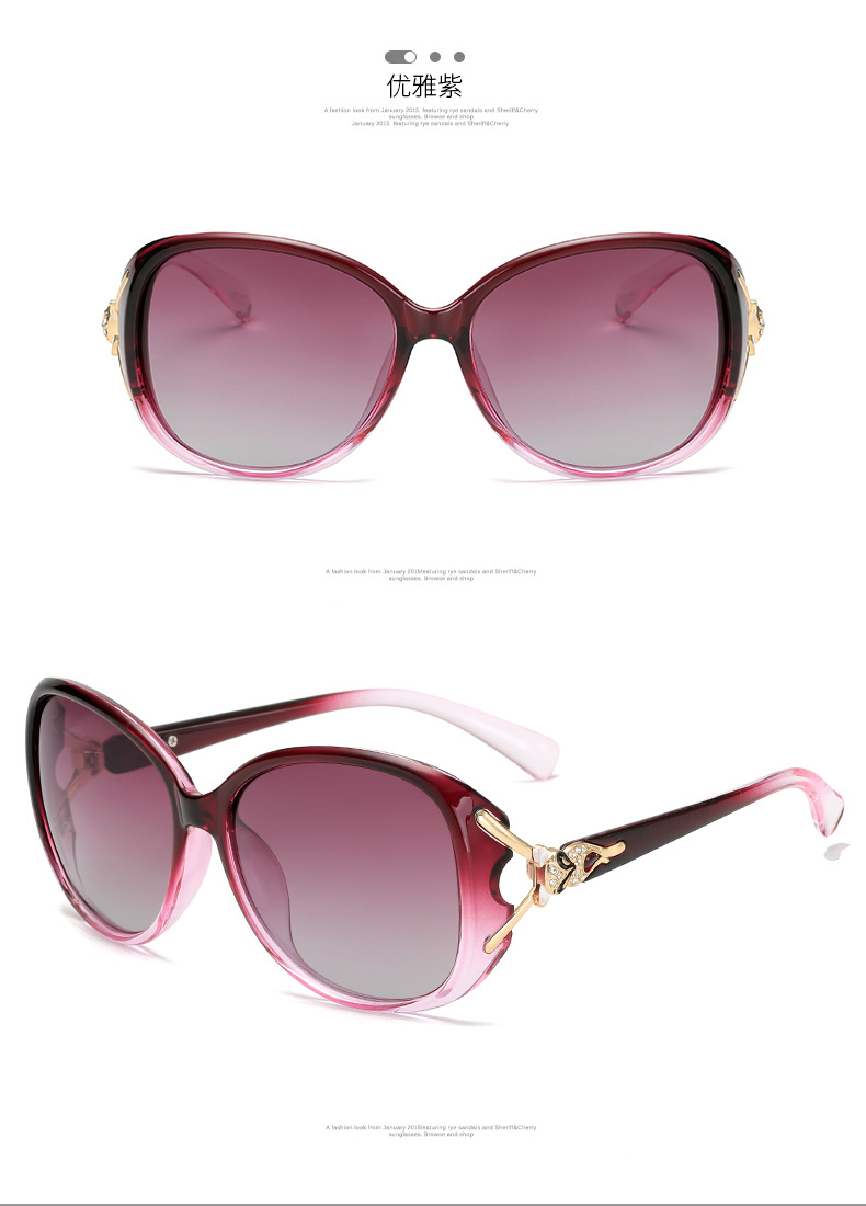 Factory New Fox Head Diamond Polarized 8842 Sunglasses Women's Fashionable Sunglasses UV-Proof Sunglasses