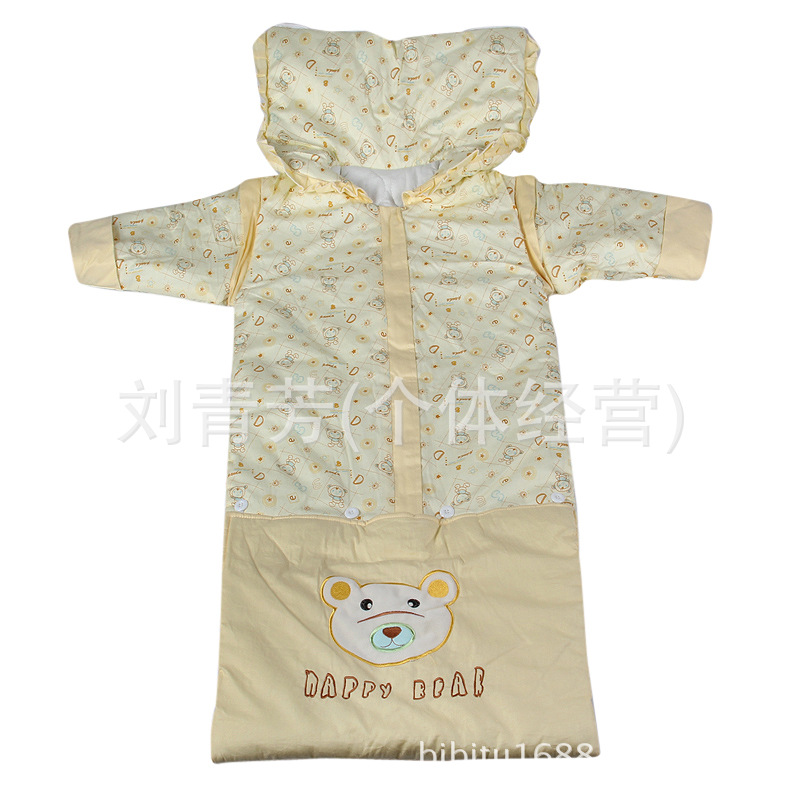 Baby cotton autumn/winter thickening sleeping bag Baby sleeping bag lengthens children's kick resistant sleeve can be removed