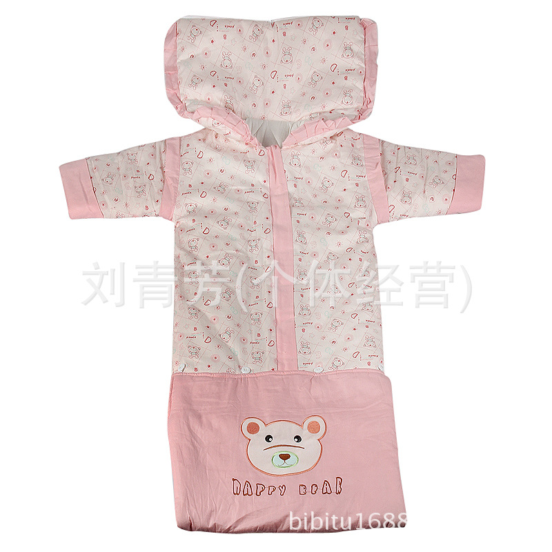 Baby cotton autumn/winter thickening sleeping bag Baby sleeping bag lengthens children's kick resistant sleeve can be removed