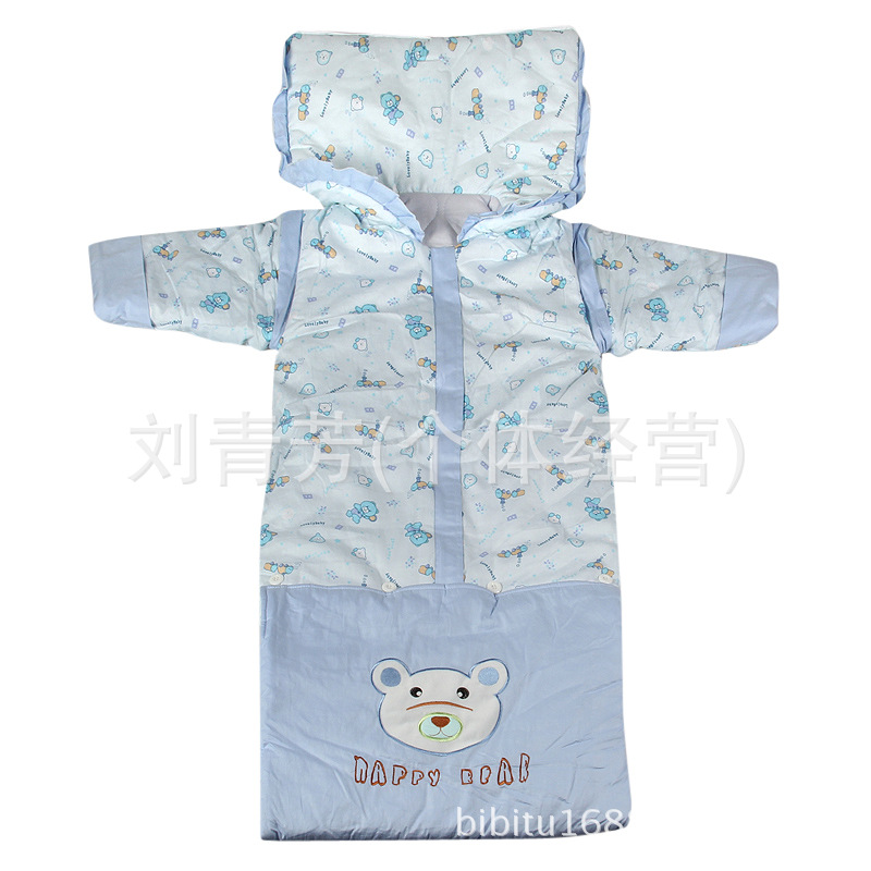 Baby cotton autumn/winter thickening sleeping bag Baby sleeping bag lengthens children's kick resistant sleeve can be removed