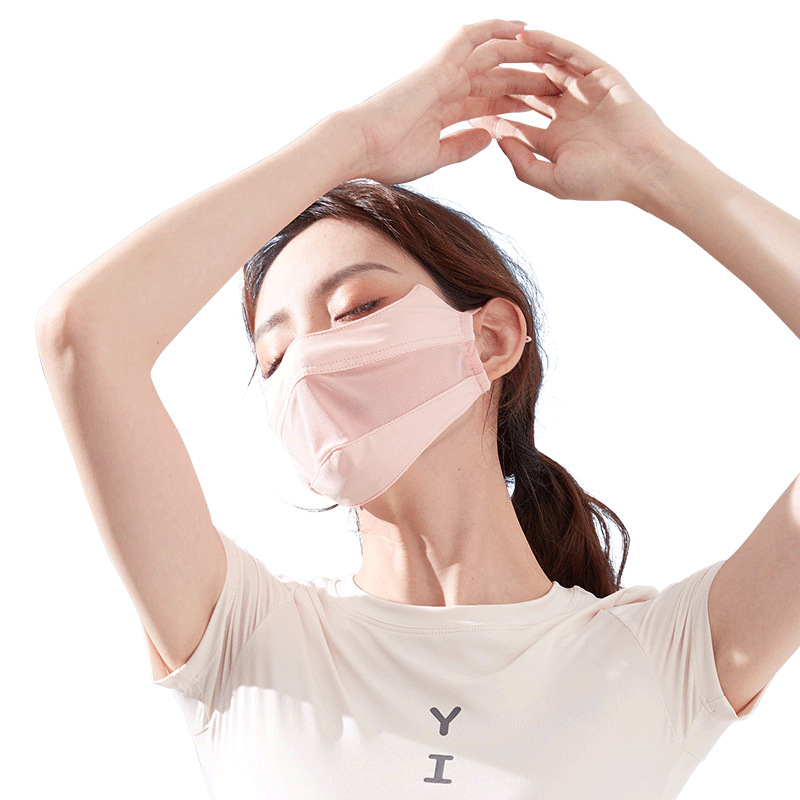Summer Sun Protection Mask Female Dust-Proof UV-Proof Veil Sun-Proof Ice Silk Mask Riding Full Face Protection Eye Protection