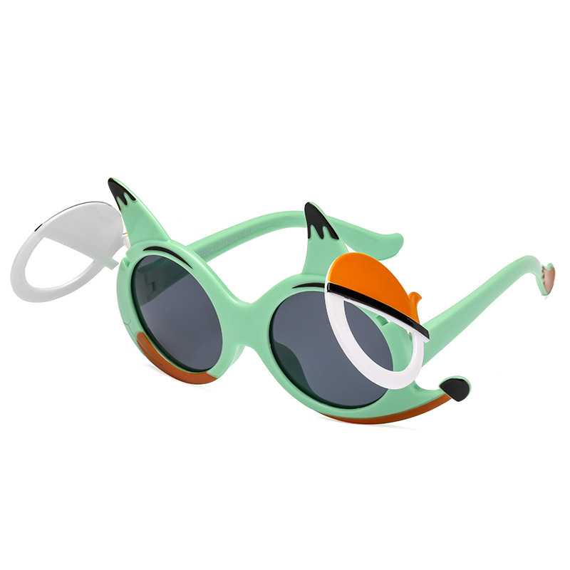 2021 New Fashion Cartoon Fox Flip Children&#039;s Sunglasses Outdoor UV-Proof Polarized Silicone