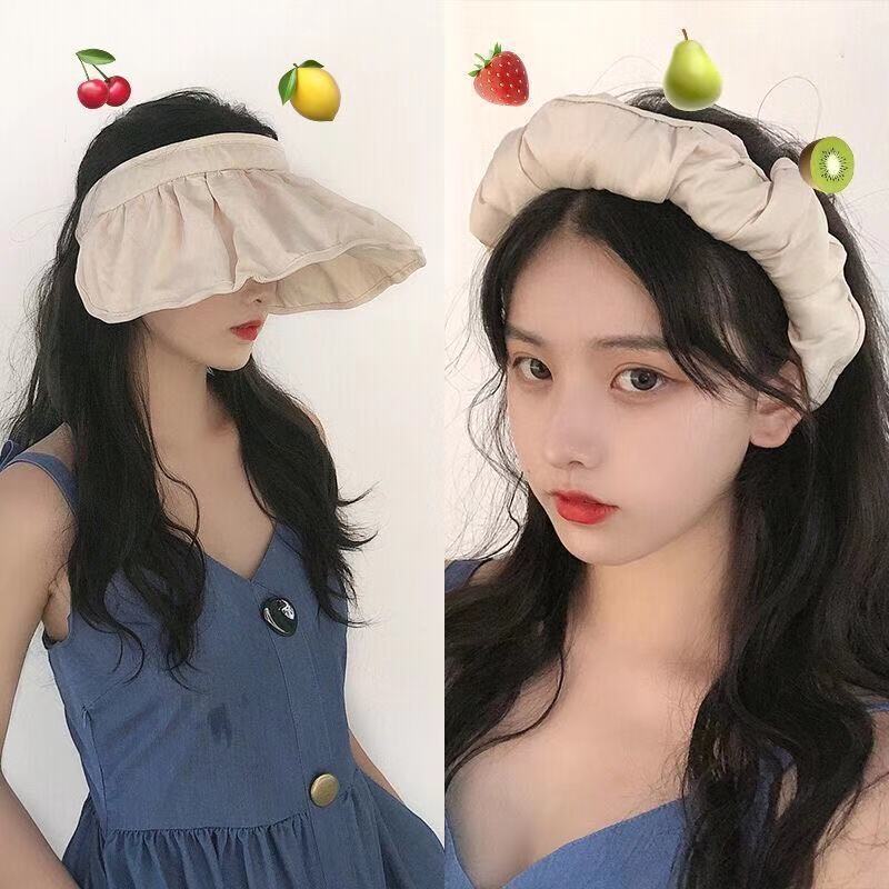 Hot Hat Women&#039;s Korean-Style Sun-Proof Face Cover Sun Hat Shell-like Bonnet UV-Proof Sun Shade Fashion All-Matching Topless Hat