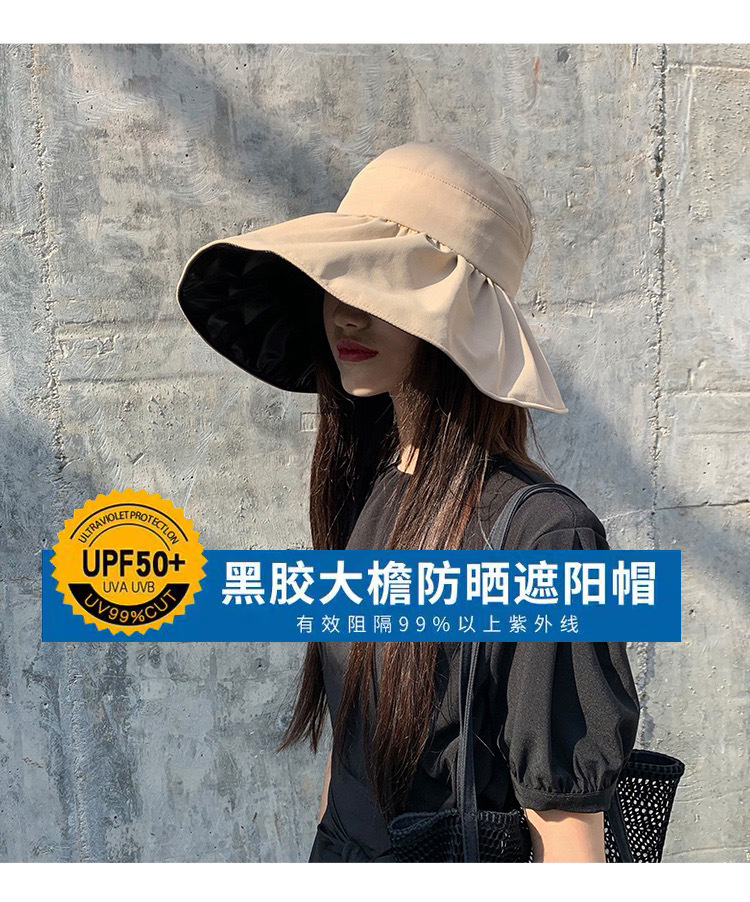 Japanese Sun-Proof Bucket Hat Women's Summer UV-Proof Air Top Vinyl Big Brim Foldable Headless Hat Japanese Sun-Proof Bucket Hat Women's Summer UV-Proof Air Top Vinyl Big Brim Foldable Headless Hat
