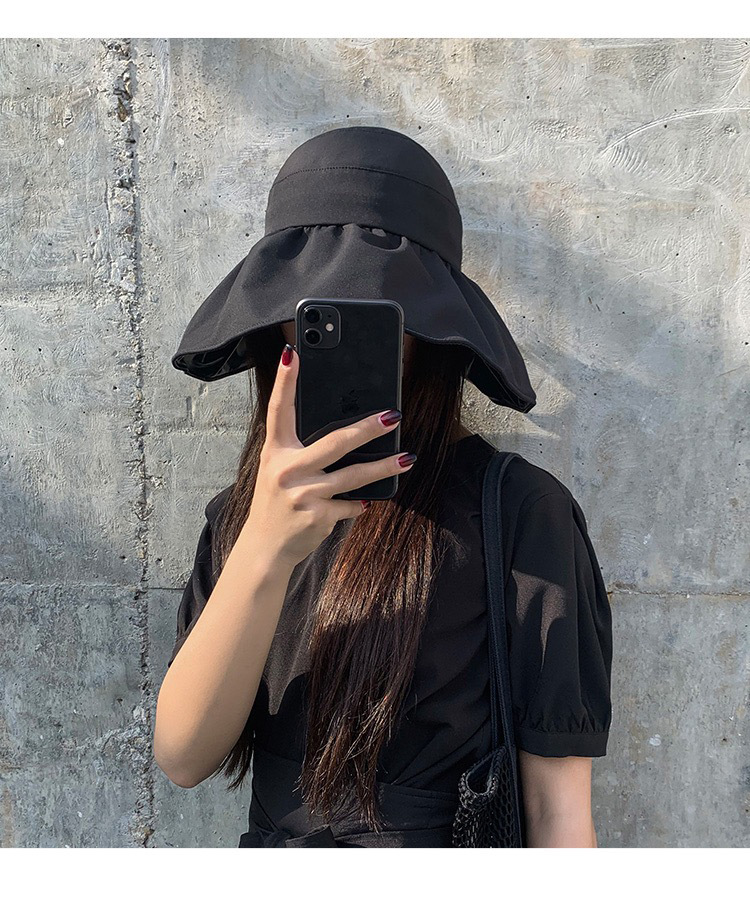 Japanese Sun-Proof Bucket Hat Women's Summer UV-Proof Air Top Vinyl Big Brim Foldable Headless Hat Japanese Sun-Proof Bucket Hat Women's Summer UV-Proof Air Top Vinyl Big Brim Foldable Headless Hat