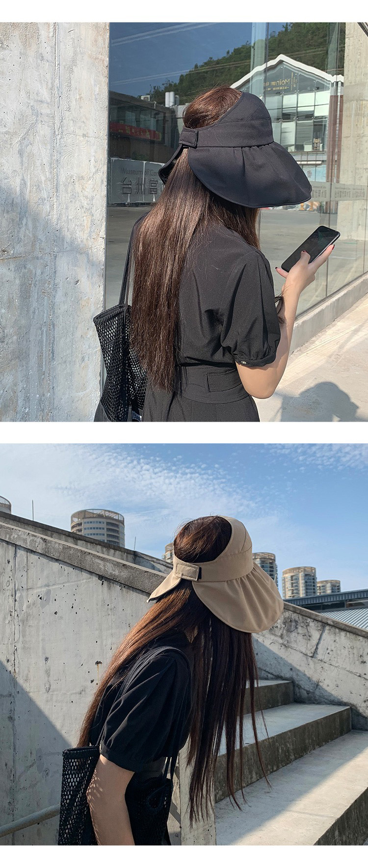 Japanese Sun-Proof Bucket Hat Women's Summer UV-Proof Air Top Vinyl Big Brim Foldable Headless Hat Japanese Sun-Proof Bucket Hat Women's Summer UV-Proof Air Top Vinyl Big Brim Foldable Headless Hat
