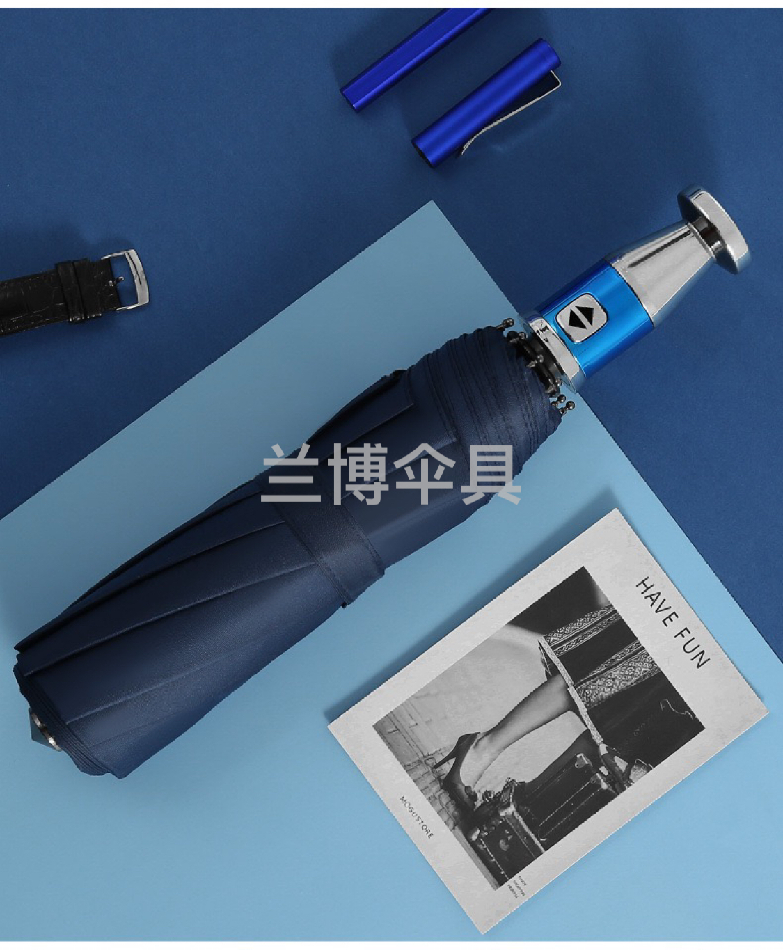 Full-Automatic 10-Bone Vinyl Sunshade UV-Proof Car Logo VIP Folding Men&#039;s Umbrella Business Umbrella Custom Logo