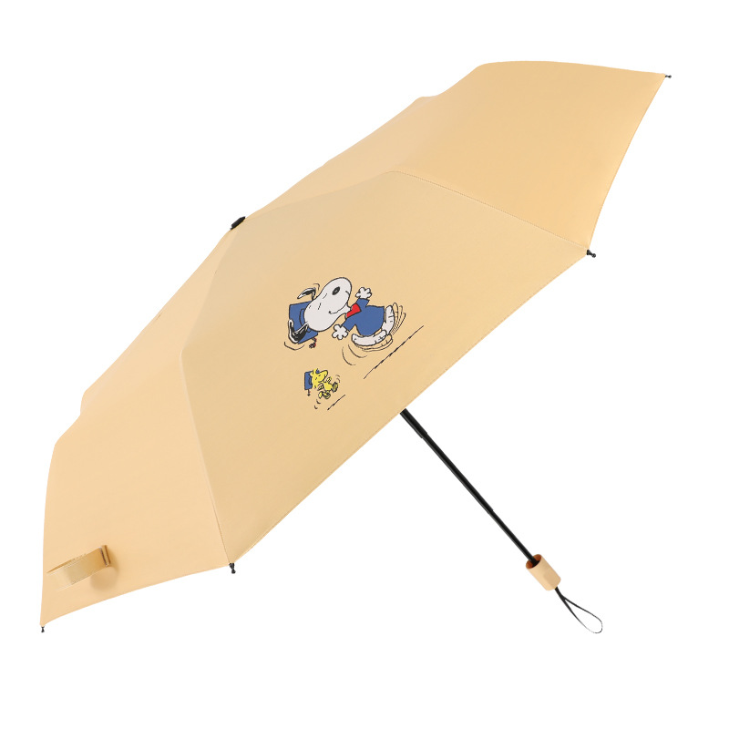 Automatic Umbrella Fresh Sun Umbrella Sunshade Snoopy Folding UV-Proof Black Glue Sunny and Rainy Dual-Use Advertising
