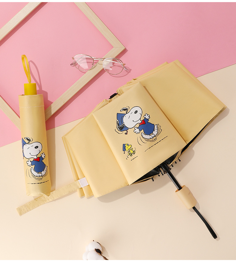 Automatic Umbrella Fresh Sun Umbrella Sunshade Snoopy Folding UV-Proof Black Glue Sunny and Rainy Dual-Use Advertising Automatic Umbrella Fresh Sun Umbrella Sunshade Snoopy Folding UV-Proof Black Glue Sunny and Rainy Dual-Use Advertising