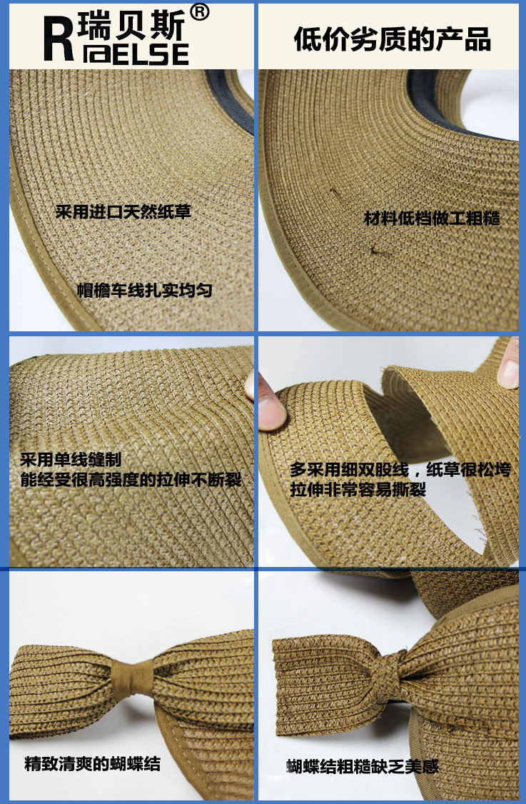 Hat Female Summer Big Brim Sun-Proof Straw Hat Sun Protection UV Protection Visor Cap Foldable Beach Trip Straw Hat