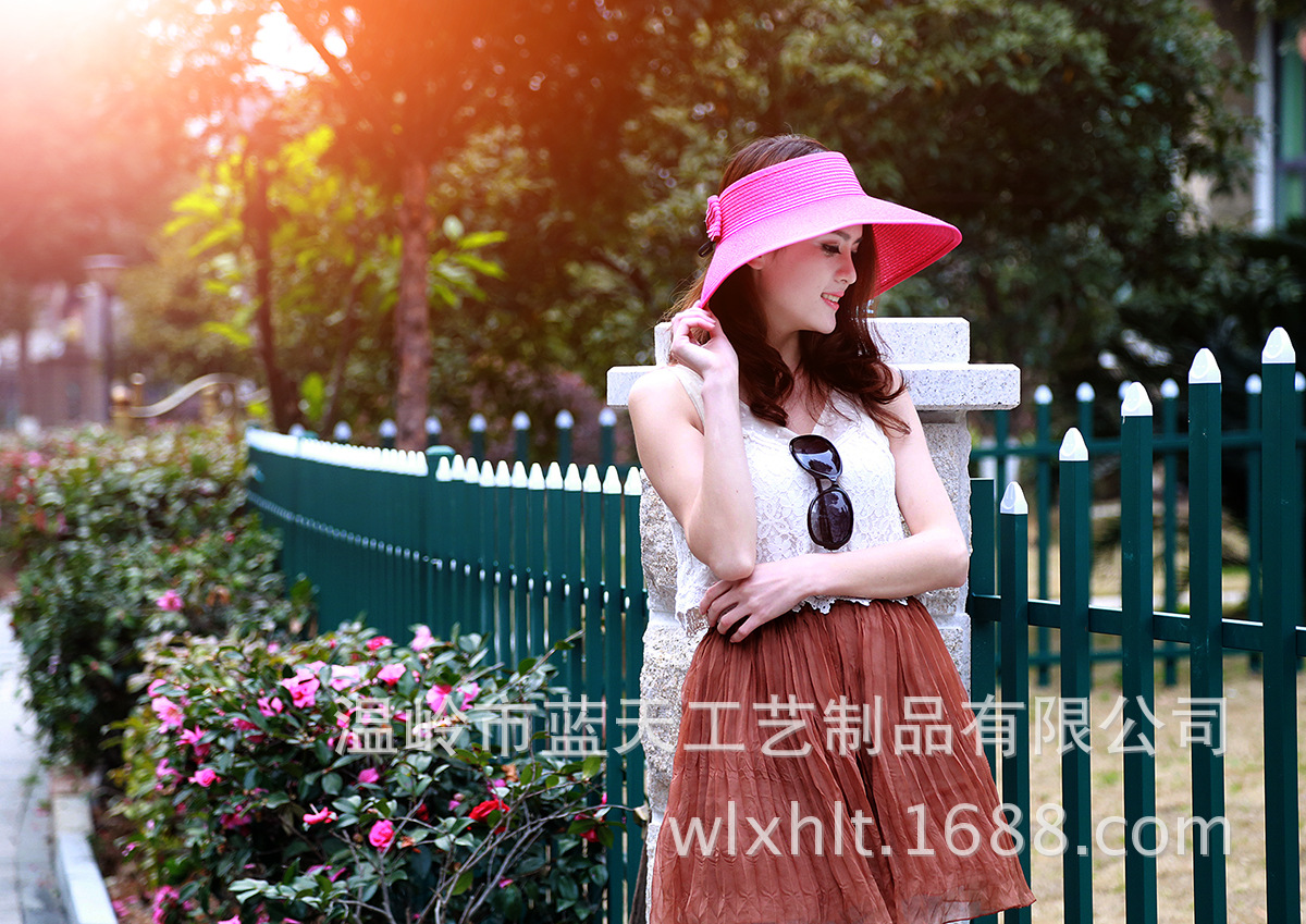 Hat Female Summer Big Brim Sun-Proof Straw Hat Sun Protection UV Protection Visor Cap Foldable Beach Trip Straw Hat