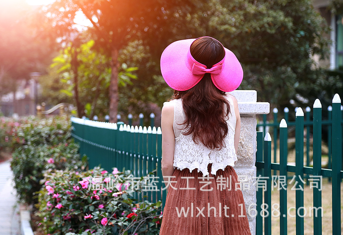 Hat Female Summer Big Brim Sun-Proof Straw Hat Sun Protection UV Protection Visor Cap Foldable Beach Trip Straw Hat