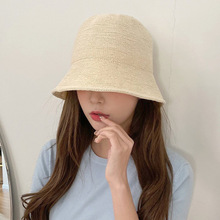 Sun Li Same Product Sun-Proof UV Japanese Paper Straw Hat Spring and Summer Foldable Bow Beach Bucket Hat Women Sun Li Same Product Sun-Proof UV Japanese Paper Straw Hat Spring and Summer Foldable Bow Beach Bucket Hat Women
