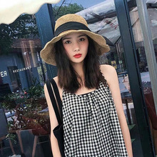 Sun Li Same Product Sun-Proof UV Japanese Paper Straw Hat Spring and Summer Foldable Bow Beach Bucket Hat Women Sun Li Same Product Sun-Proof UV Japanese Paper Straw Hat Spring and Summer Foldable Bow Beach Bucket Hat Women