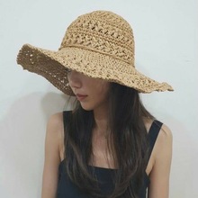 Sun Li Same Product Sun-Proof UV Japanese Paper Straw Hat Spring and Summer Foldable Bow Beach Bucket Hat Women Sun Li Same Product Sun-Proof UV Japanese Paper Straw Hat Spring and Summer Foldable Bow Beach Bucket Hat Women