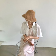 Sun Li Same Product Sun-Proof UV Japanese Paper Straw Hat Spring and Summer Foldable Bow Beach Bucket Hat Women Sun Li Same Product Sun-Proof UV Japanese Paper Straw Hat Spring and Summer Foldable Bow Beach Bucket Hat Women