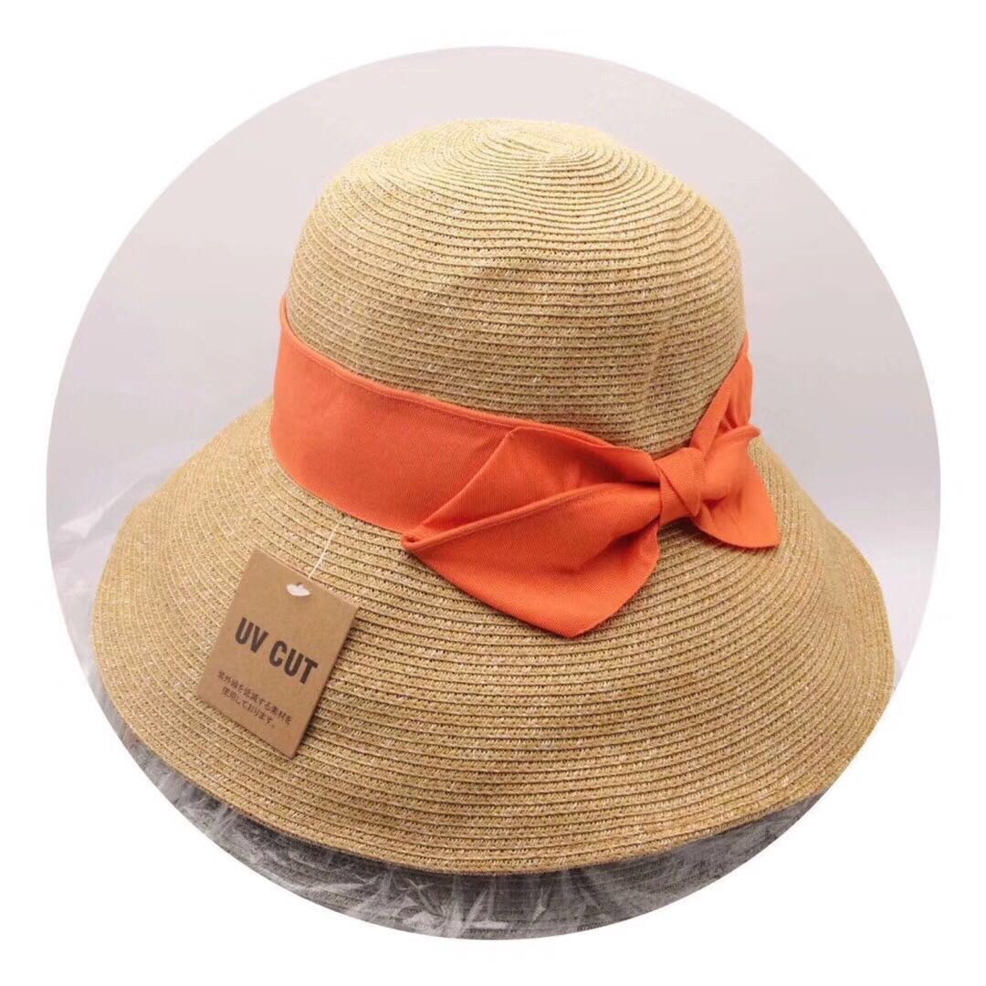 Sun Li Same Product Sun-Proof UV Japanese Paper Straw Hat Spring and Summer Foldable Bow Beach Bucket Hat Women Sun Li Same Product Sun-Proof UV Japanese Paper Straw Hat Spring and Summer Foldable Bow Beach Bucket Hat Women