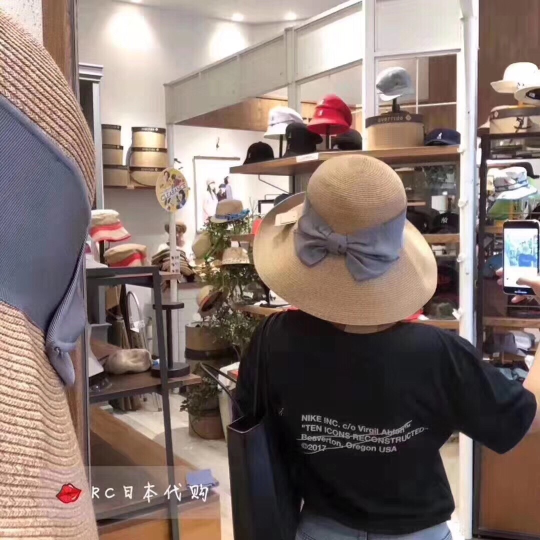Sun Li Same Product Sun-Proof UV Japanese Paper Straw Hat Spring and Summer Foldable Bow Beach Bucket Hat Women Sun Li Same Product Sun-Proof UV Japanese Paper Straw Hat Spring and Summer Foldable Bow Beach Bucket Hat Women