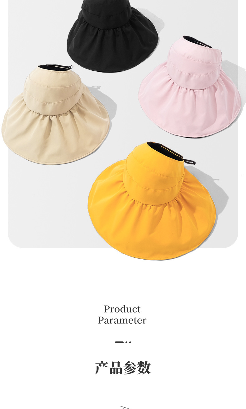 Summer Double Layer Bucket Hat Female Air Top Sun Protection Hat Vinyl Coating Outdoor UV-Proof Foldable Sun Hat Summer Double Layer Bucket Hat Female Air Top Sun Protection Hat Vinyl Coating Outdoor UV-Proof Foldable Sun Hat