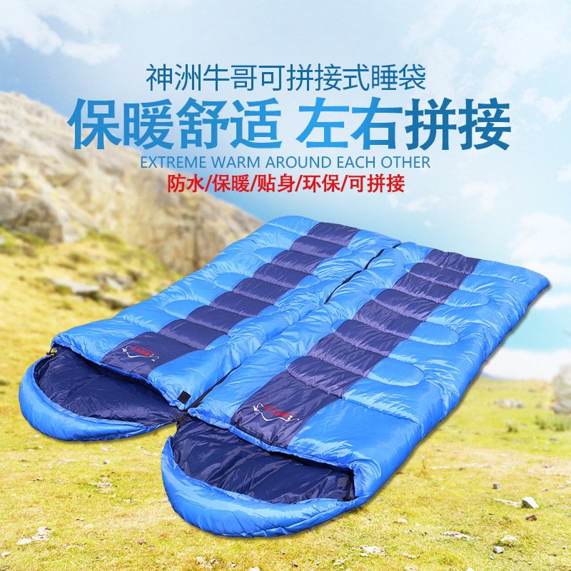 Factory Direct Sales Sleeping Bag Adult Outdoor Camping Single Person Travel Portable Envelope Sleeping Bag Adult Indoor