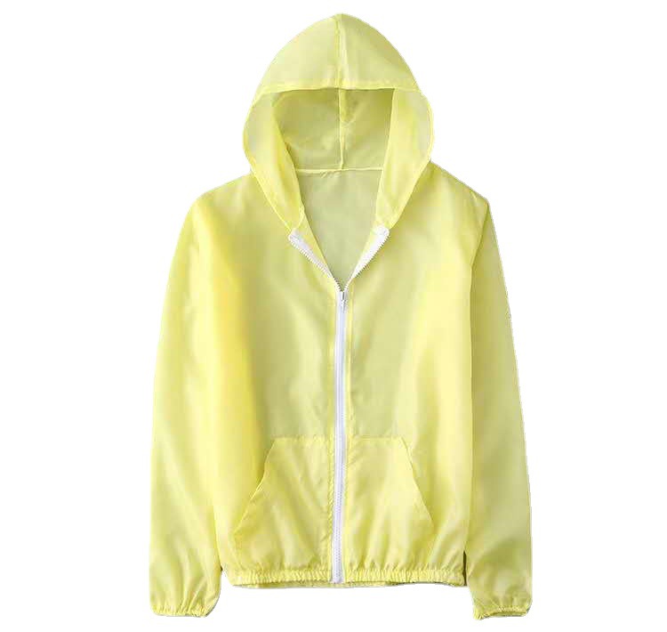 2021 Summer New Mid-Length Sun Protective Clothes Women&#039;s Korean-Style Hooded Outdoor UV-Proof Transparent Top Wholesale