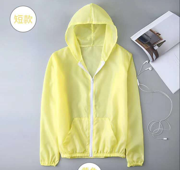 2021 Summer New Mid-Length Sun Protective Clothes Women&#039;s Korean-Style Hooded Outdoor UV-Proof Transparent Top Wholesale