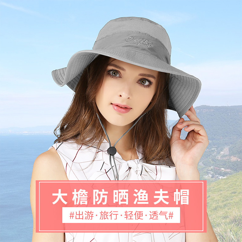 Outdoor Hat Sun-Proof Bucket Hat Bucket Hat Spring/Summer Men&#039;s and Women&#039;s Wide Brim Hat UV-Proof Sun Hat Amazon Hot