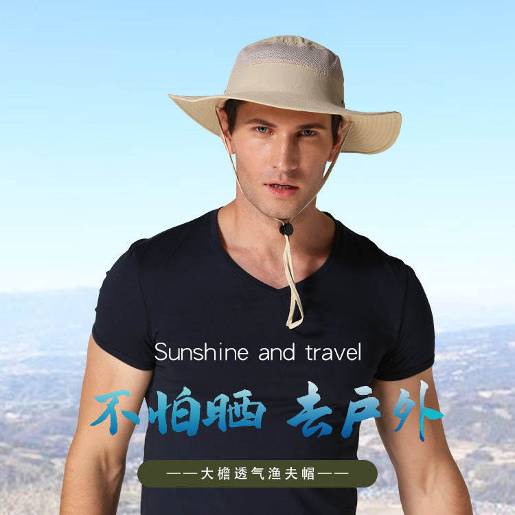 Outdoor Hat Sun-Proof Bucket Hat Bucket Hat Spring/Summer Men's and Women's Wide Brim Hat UV-Proof Sun Hat Amazon Hot