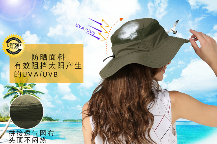 Outdoor Hat Sun-Proof Bucket Hat Bucket Hat Spring/Summer Men's and Women's Wide Brim Hat UV-Proof Sun Hat Amazon Hot