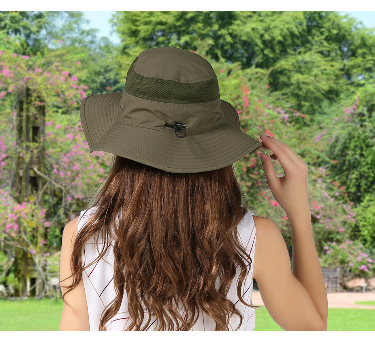Outdoor Hat Sun-Proof Bucket Hat Bucket Hat Spring/Summer Men's and Women's Wide Brim Hat UV-Proof Sun Hat Amazon Hot