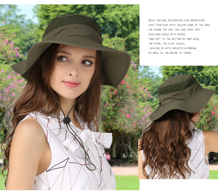 Outdoor Hat Sun-Proof Bucket Hat Bucket Hat Spring/Summer Men's and Women's Wide Brim Hat UV-Proof Sun Hat Amazon Hot
