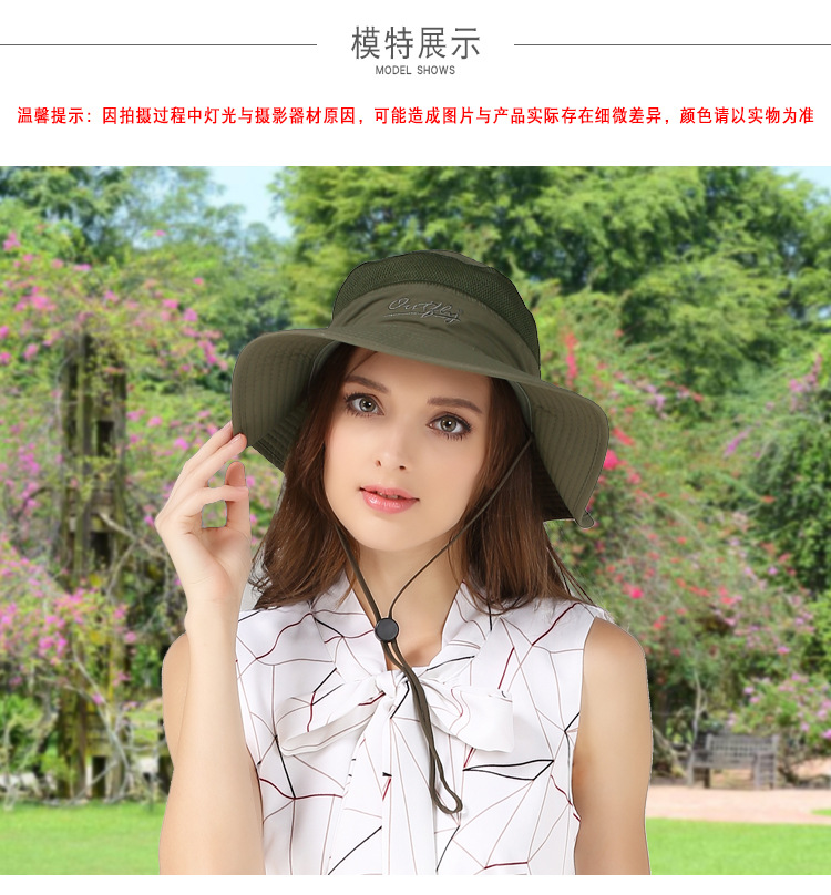 Outdoor Hat Sun-Proof Bucket Hat Bucket Hat Spring/Summer Men's and Women's Wide Brim Hat UV-Proof Sun Hat Amazon Hot