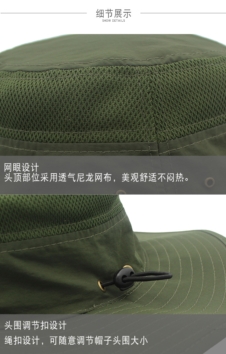 Outdoor Hat Sun-Proof Bucket Hat Bucket Hat Spring/Summer Men's and Women's Wide Brim Hat UV-Proof Sun Hat Amazon Hot