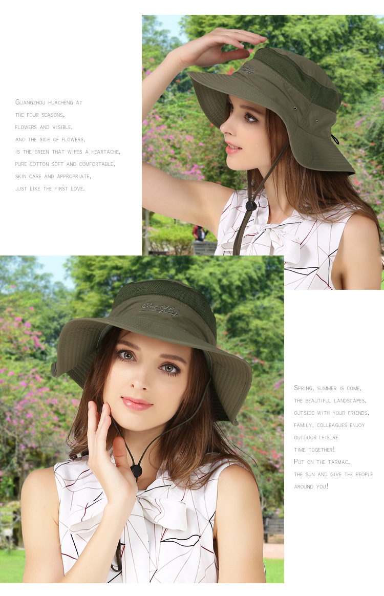 Outdoor Hat Sun-Proof Bucket Hat Bucket Hat Spring/Summer Men's and Women's Wide Brim Hat UV-Proof Sun Hat Amazon Hot