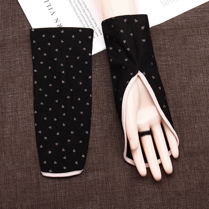 Summer Lace Leak Finger Sun Protection Gloves Women's Short Riding Driving Outdoor UV-Proof ICE Cotton Mid-Length Oversleeves Summer Lace Leak Finger Sun Protection Gloves Women's Short Riding Driving Outdoor UV-Proof ICE Cotton Mid-Length Oversleeves