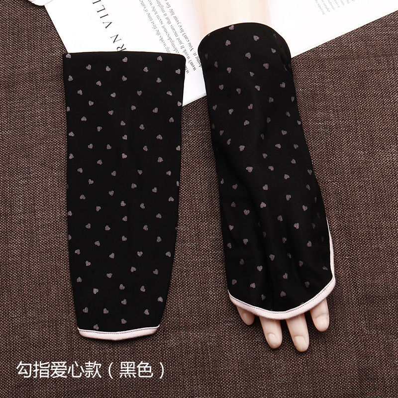 Summer Lace Leak Finger Sun Protection Gloves Women's Short Riding Driving Outdoor UV-Proof ICE Cotton Mid-Length Oversleeves Summer Lace Leak Finger Sun Protection Gloves Women's Short Riding Driving Outdoor UV-Proof ICE Cotton Mid-Length Oversleeves