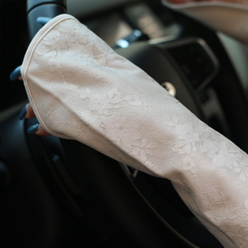 Summer Lace Leak Finger Sun Protection Gloves Women's Short Riding Driving Outdoor UV-Proof ICE Cotton Mid-Length Oversleeves Summer Lace Leak Finger Sun Protection Gloves Women's Short Riding Driving Outdoor UV-Proof ICE Cotton Mid-Length Oversleeves
