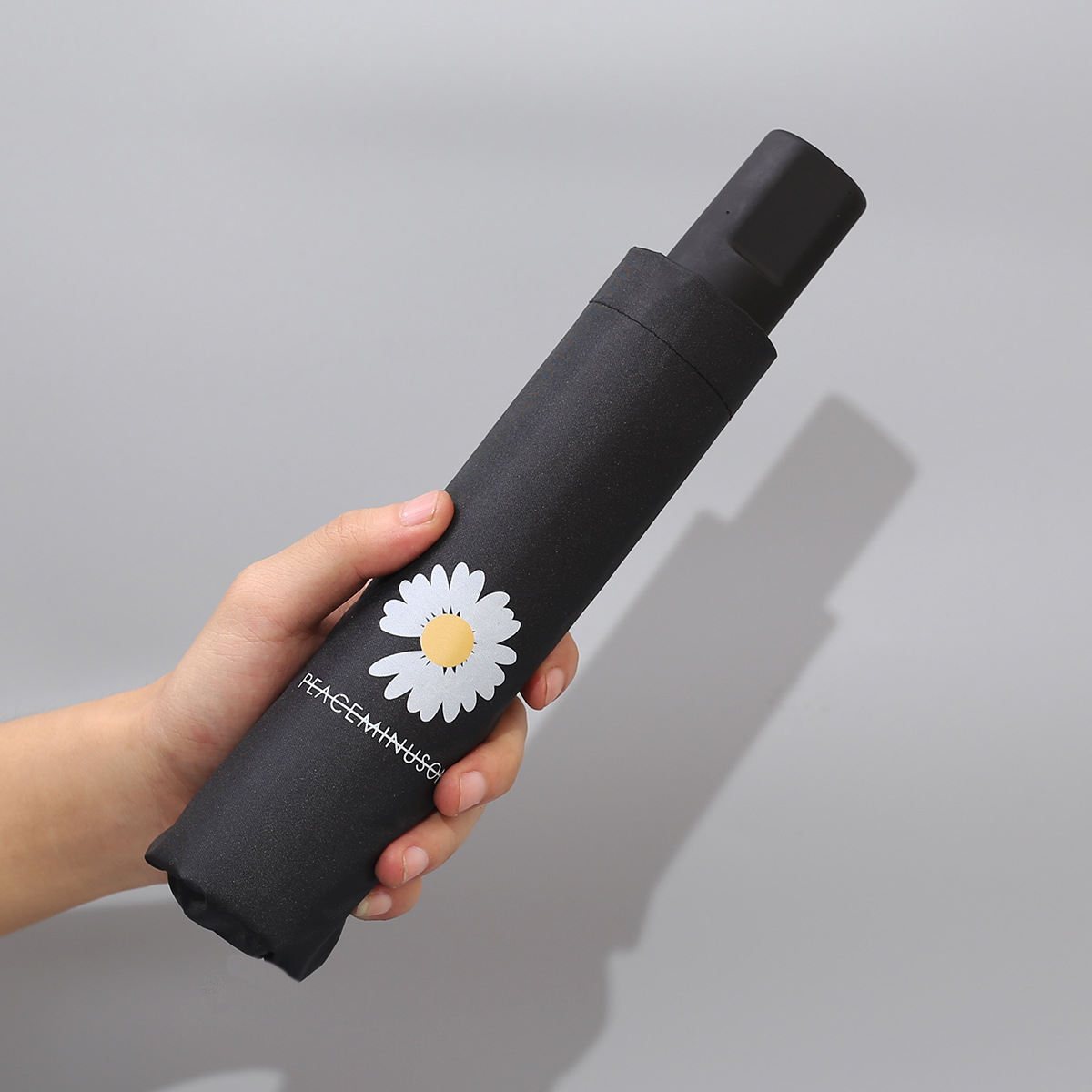 Black and White Feather Black Rubber Umbrella Princess Sun Umbrella Female Korean Fresh Simple UV-Proof Umbrella Folding