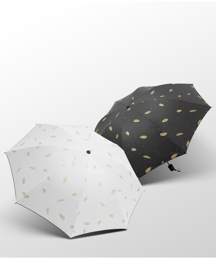 Black and White Feather Black Rubber Umbrella Princess Sun Umbrella Female Korean Fresh Simple UV-Proof Umbrella Folding Black and White Feather Black Rubber Umbrella Princess Sun Umbrella Female Korean Fresh Simple UV-Proof Umbrella Folding
