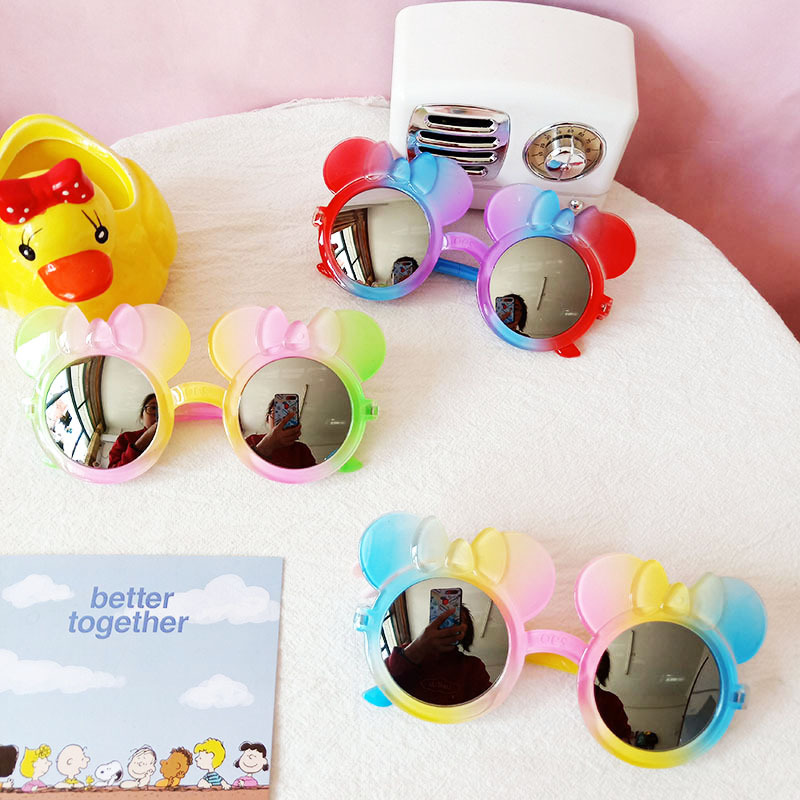 Children&#039;s Cartoon Sunglasses Shading Sun-Proof UV-Proof Sunglasses Girls Colorful Heart Mickey Ni Toy Glasses