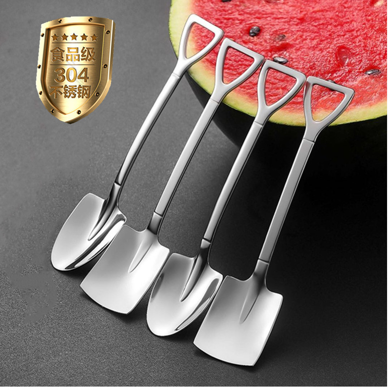 Spoon Soup Spoon 304 Stainless Steel Spoon Shovel Spoon Fruit Spoon Korean Spoon Internet Sensation Spoon Dessert Spoon