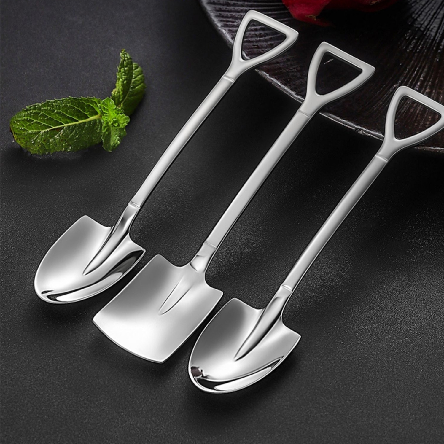 Spoon Soup Spoon 304 Stainless Steel Spoon Shovel Spoon Fruit Spoon Korean Spoon Internet Sensation Spoon Dessert Spoon
